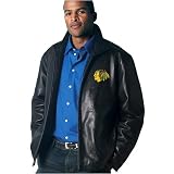 GIII Chicago Blackhawks Full Zip Leather Jacket
