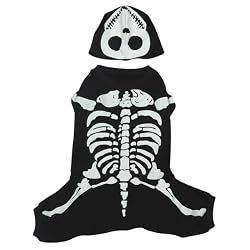 Casual Canine Cotton Glow Bones Dog Costume, X-Large, 24-Inch
