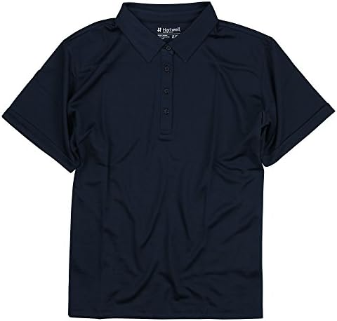 Hartwell Women's Lightweight Solid Sport Polo Shirt (Navy, Medium)