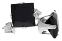 Black CZ 1 1/4 Carat Size Princess Cut Sterling Silver Stud Earrings