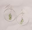 Earrings - Peridot and Sterling Silver Hoop