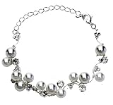 White Pearl and Clear Crystal Soft Accent Bracelet - Bridal Jewelry White Pearl and Clear Crystal Soft Accent Bracelet - Bridal Jewelry