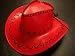 Red Hat Lady Society / Leather-Look Red Western Hat