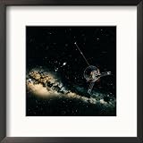 Pioneer 10 and Milky Way Framed Photographic Poster Print, 18x18