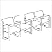 Lesro C4103G Classic Series 4 Seat Sofa with Center Arms (open back)