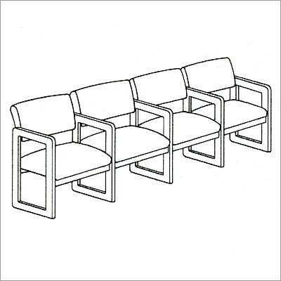 Lesro C4103G Classic Series 4 Seat Sofa with Center Arms (open back)
