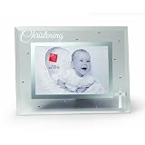 Russ Berrie Christening Glass Photo Frame, Pink by Russ Berrie