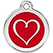 Red Dingo Personalized Tribal Heart Pet ID Dog Tag (Small Red)
