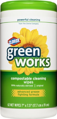 Green Works Compostable Cleaning Wipes, Original, 62 Count (Pack of 6)