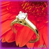 14K Yellow Gold .33 CT Fancy Set Diamond Solitaire Ring