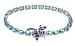 14k White Gold Oval Shape Blue Topaz w/ Amethyst Dragonfly Clasp Bracelet