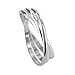 BDRS018 Polished 925 Sterling Silver Triple Band Thumbring Thumb Ring