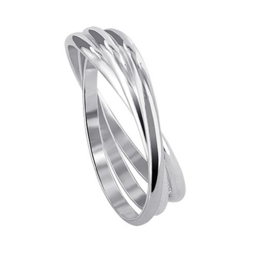 BDRS018 Polished 925 Sterling Silver Triple Band Thumbring Thumb Ring