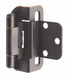 Amerock BP7565-ORB Self-Closing Partial Wrap 3 8-Inch Inset Hinge, Oil Rubbed Bronze