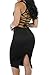 Alvaq Women's Sexy Backless Bodycon Midi Party Evening Dresses Large Black