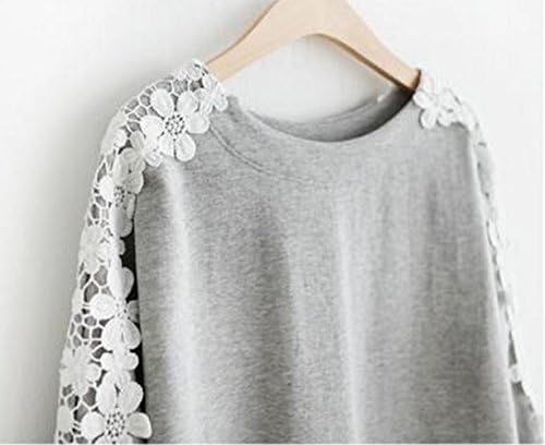 Rozzy K Womens Lace Patchwork Loose T-Shirt XXXXX-Large Grey