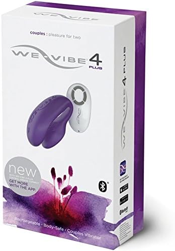 We Vibe 4 Plus Rechargeable Couples Silicone Massager Waterproof Purple FREE BONUS Facial Mask x2 and 1 Pack of Facial Blotting Tissue FREE PRIORITY MAIL