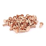 uxcell 銅ソリッドリベット　フラットヘッド　直径4mm　長さ10mm　ストレート　　50個