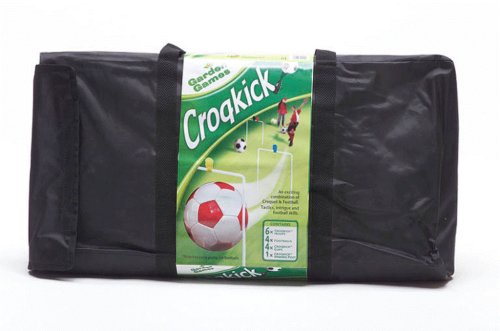 Childrens Toyshop  Toys : Croqkick -  Croquet game with 6 x coloured footballs, 6 giant hoops and a wooden winning post