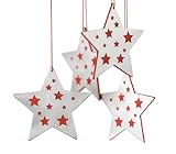 HOLIO Star Christmas Ornament with Red Accents - Set of 4 by Blomus
