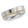 14K Two-Tone Gold Diamond Wedding Band Duo - Gent's Ring