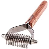 PawsPamper Undercoat Rake for Dogs, Cats - 12 Blade Dematting Tool