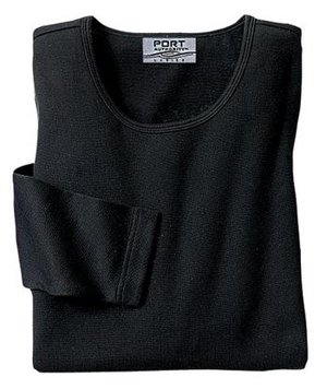 NEW Port Authority - Ladies Long Sleeve Scoop Neck T-Shirt Black-XL