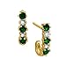 14K Yellow Gold 0.06 ct. Diamond with Alternating 1/3 ct. Emerald J-Hoop Earrings