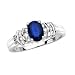 14K White Gold 1/4 ct. Diamond and 1 1/3 ct. Sapphire Fashion Ring