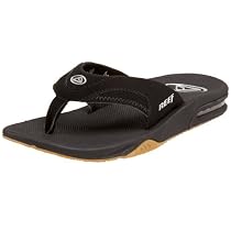 Reef Mens FANNING (SOLID) BLACK/SILVER 9SR2415S-BLS-39 6 UK