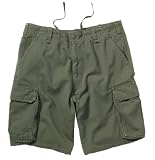 Olive Drab Vintage Paratrooper Cargo Shorts with Six Pockets