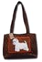 Claws Collection Needlepoint Western Terrier "Westie" Quilted Tote Bag Purse QT-302