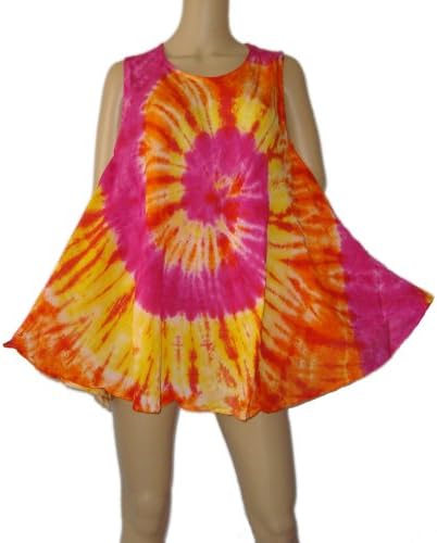 NEW TIE DYE TUNIC TOP/BEACH COVER UP ONE SIZE fits M/L/1X Made in India