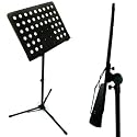 Lindo Deluxe Adjustable Tripod Base Metal Sheet Music / Book Conductors Stand Black - (Guitar, Flute, Clarinet, Saxophone, Violin etc) **Unique Sprung Page Grippers**