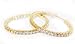 Beautiful 24k Gold Layered GL Beautiful Cubic Zirconia CZ Lined Hoop Earrings 1 1/2