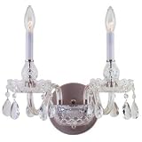 Hampton Bay 2-Light Lead Crystal Wall Mount Fixture