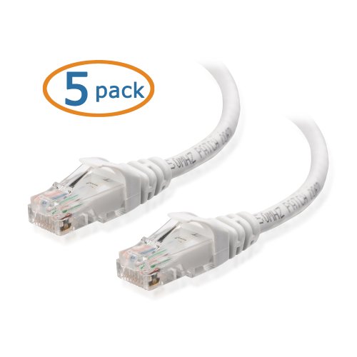 Cable Matters 5-Pack, Cat6 Snagless Ethernet Patch Cable in White 14 Feet