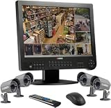 Lorex L19WD804321 19-Inch LCD 8 Channel Surveillance System with 4 High Resolution Color Cameras and 320GB Hard Drive with H.264 Compression (Black)