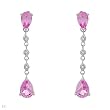 Earrings With 2.65ctw Diamonds and Created Sapphires White Gold Length 31mm