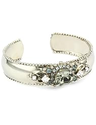Sorrelli "Pewter" Crystal Vintage Style Silver-Tone Cuff Bracelet