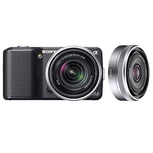 Sony NEX3KB Alpha NEX-3K 14.2MP Compact Interchangeable Lens HD Digital Camera with 18-55mm Lens in... by 