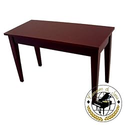 Cameron & Sons CS-10 MAHP Traditional Piano Bench With Music Storage, Wood Top (Mahogany)