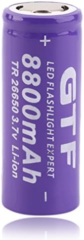 GTF 1pc 3.7V 26650 8800mAh Li-ion Rechargeable Battery for LED Flashlight Torch