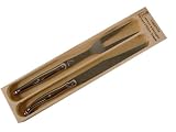 Laguiole Jean Dubost 2 Piece Stainless Steel Fork Knife Carving Set in Wood Gift Box Guaranteed Authentic French Laguiole
