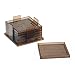 InterDesign Twillo Square Coasters, Set of 6, Bronze/Sand