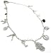 Beautiful Lucky/Spiritual Themed Many Charm LONG Necklace with Dove, Hamsa, Peace, Do...