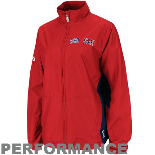 Majestic Boston Red Sox Ladies Red Gamer Full Zip Performance Jacket (Medium)
