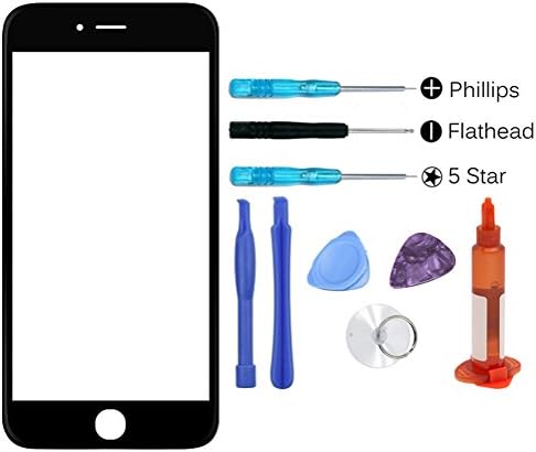 Generic Front Screen Glass Lens Replacement Kit with LOCA UV Glue For iPhone 6/6S (Black+UV Glue)
