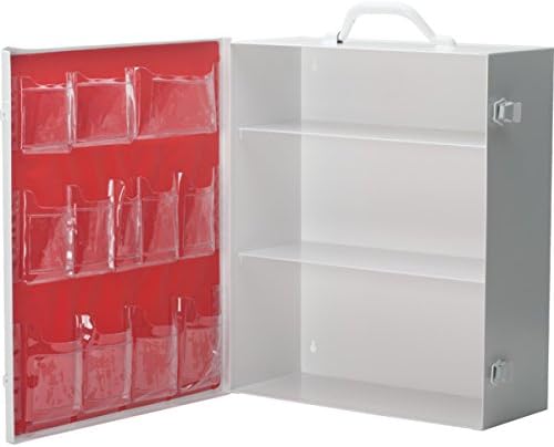 Medi-First 3-Shelf Industrial First Aid Cabinet Empty With Pockets Safety &amp; Signage Wall Mountable Steel Cabinet