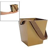 GOLD CARDBOARD BUCKET WITH RIBBON HANDLE (6 PIECES)